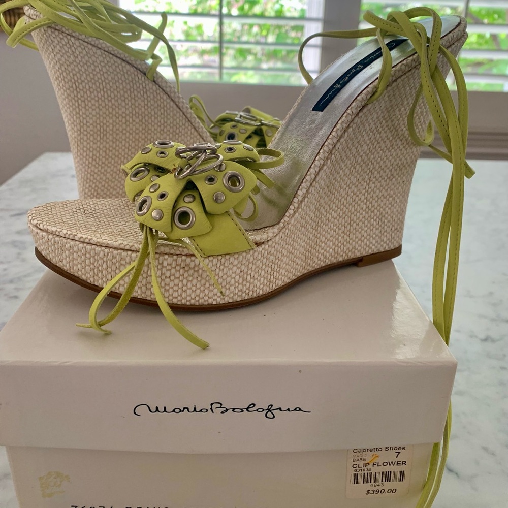 Italian Designer Mario Bologna Vintage Wedge Shoes